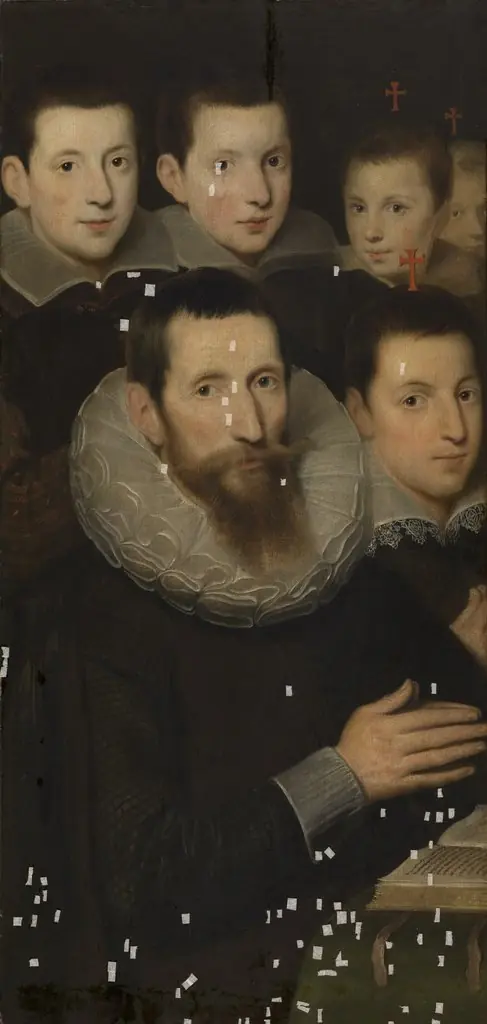 Donor man with five sons, by Cornelis de Vos