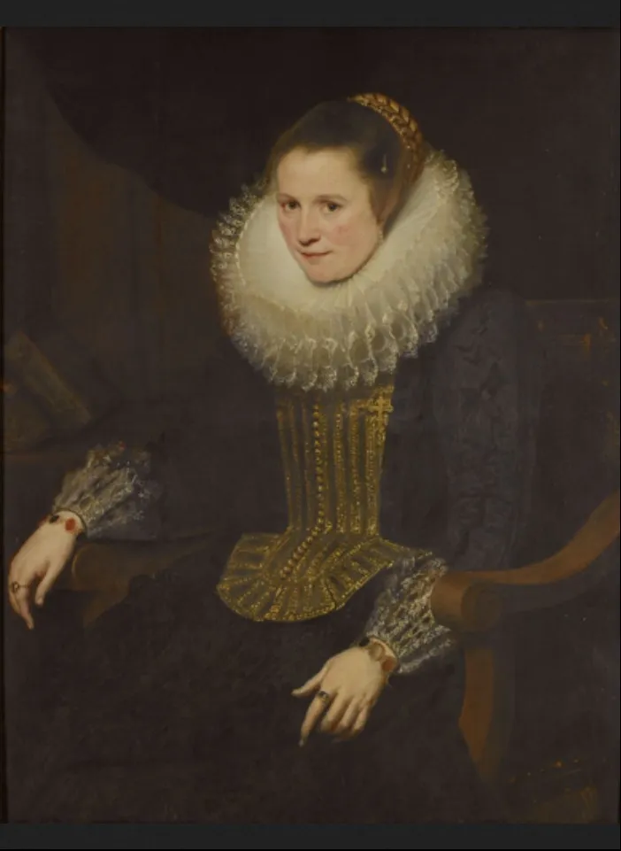Portrait of Anna Fredericx, wife of Jan Roose, by Cornelis de Vos, oil, 1622