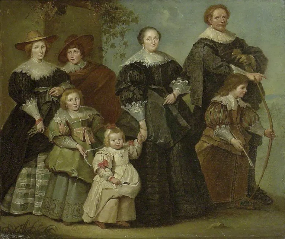 Self-Portrait of the Artist with his Wife Suzanne Cock and their Children, by Cornelis de Vos, oil, 1627