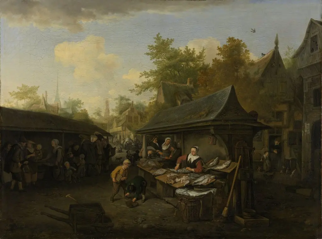Fish Market, by Cornelis Dusart