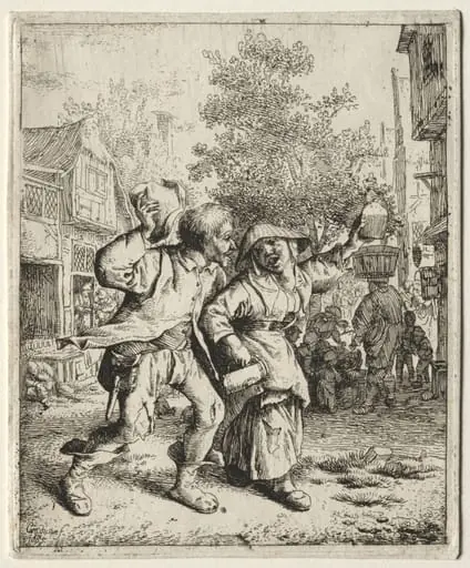 The Drunken Couple, by Cornelis Dusart
