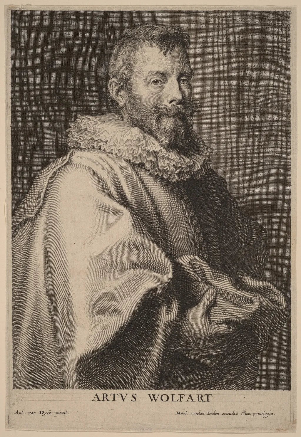Artus Wolfart, by Cornelis Galle I, ink, 1634
