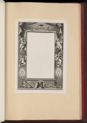 Border Illustration with Putti Holding the Attributes of the Passion, by Cornelis Galle I