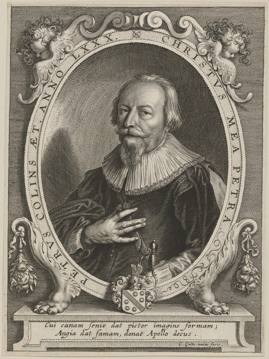 Petrus Collins, by Cornelis Galle I, ink, 1613