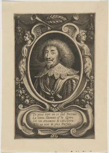 Portrait of Man in Oval with Decoration of Winged Figures, by Cornelis Galle I