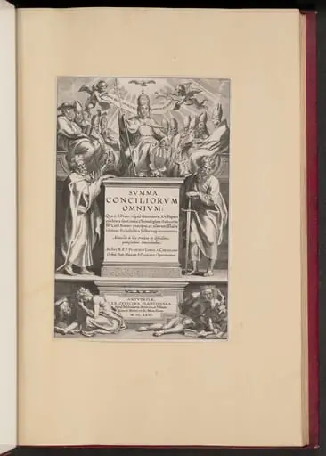 Title Page for F. Longo a Coriolano's "Svmma Conciliorvm Omnivm", by Cornelis Galle I
