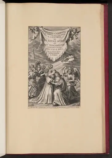 Title Page for Histoire Cvrievse de Tovt Ce Qui C'est Passé a l'Entree de La Reyne Mere dv Roy Treschrestien..., by Cornelis Galle I