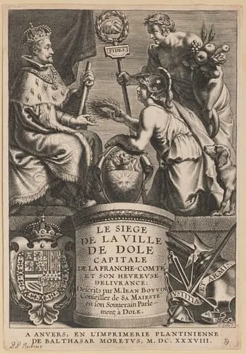 Title Page for Jean Boyvin, Le Siege de la Ville de Dole, by Cornelis Galle I