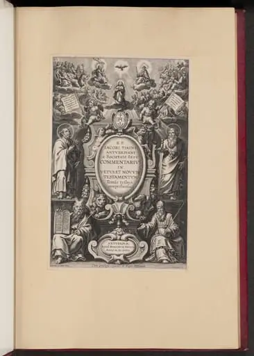 Title Page for R.P. Jacobi Tirini's "Commentarius in Vetvs et Novvm Testamentvm", by Cornelis Galle I