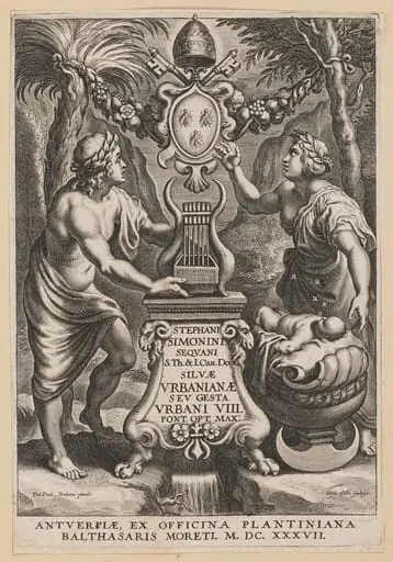 Title Page for Stephanus Simonini, Silvae Urbaninae, by Cornelis Galle I
