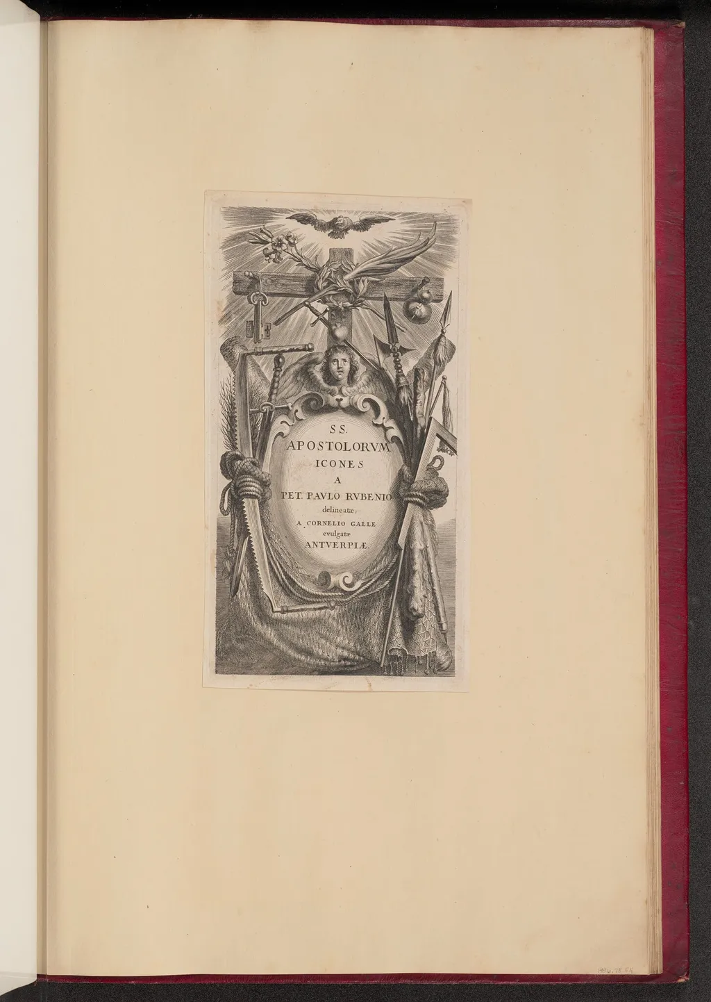 Title Plate for SS. Apostolorvm Icones, by Cornelis Galle I, ink, 1613