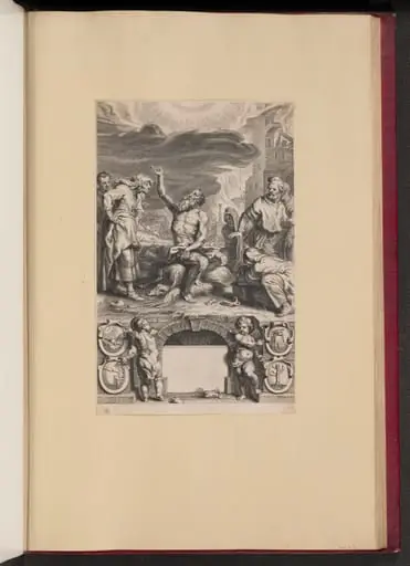 Title Page for Balthasar Cordier, Iob Elvcidatvs, by Cornelis Galle II