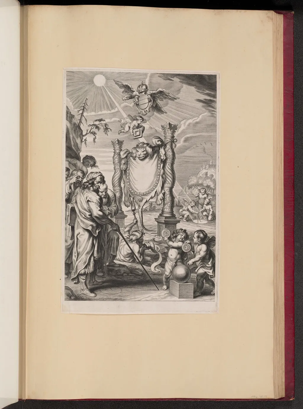 Title Page for G. de St. Vincent, Opus Geometricum Quadraturae Circuli, by Cornelis Galle II, ink, 1647