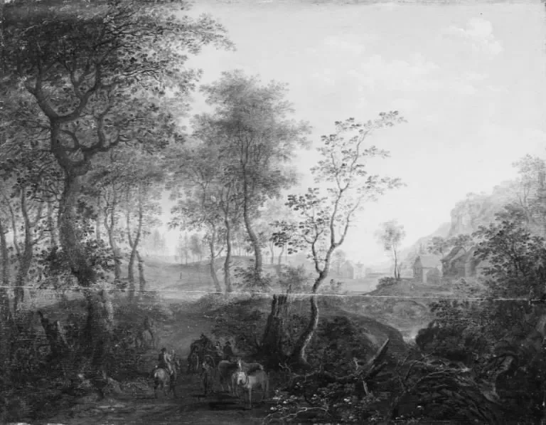Landscape, by Cornelis Huysmans, unspecified, 1698
