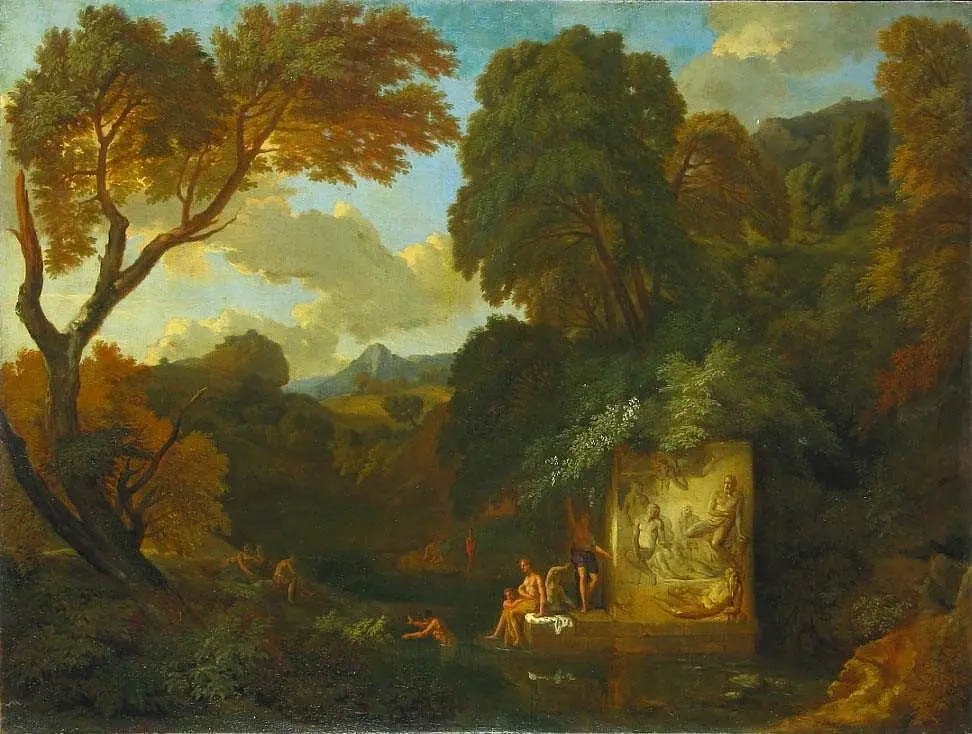 Landscape with a Fountain, by Cornelis Huysmans