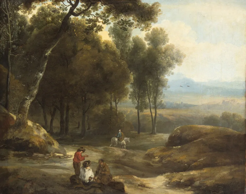 Waldlandschaft, by Cornelis Huysmans, oil, 1672