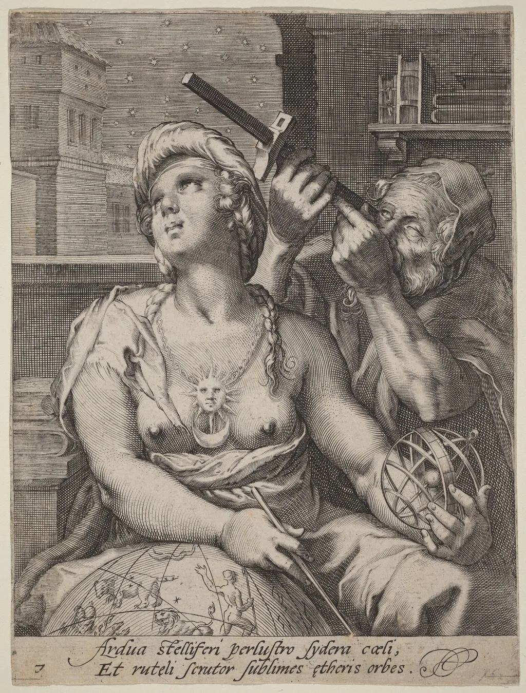 Astronomy, by Cornelis Jacobsz Drebbel, ink, 1597