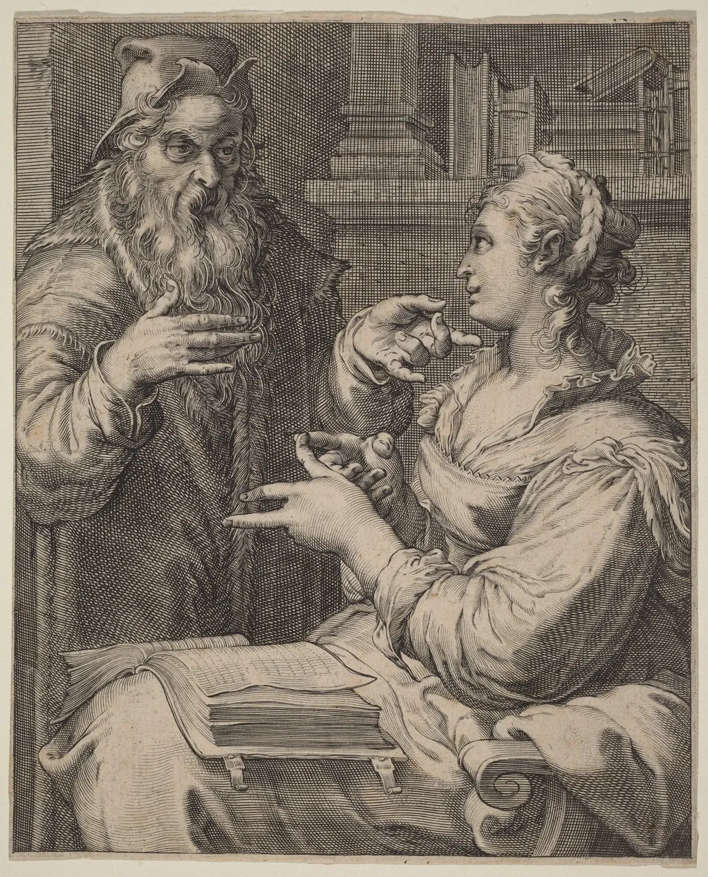Philosophy, by Cornelis Jacobsz Drebbel, ink, 1597