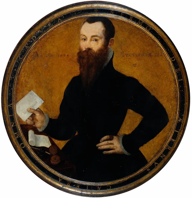 Portrait of Adam Wachendorff, with a Putto Blowing Bubbles
