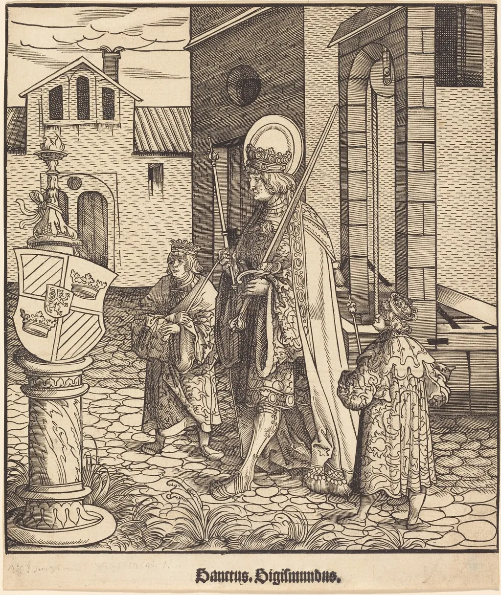 Saint Sigismundus, by Cornelis Liefrinck I, ink, 1517
