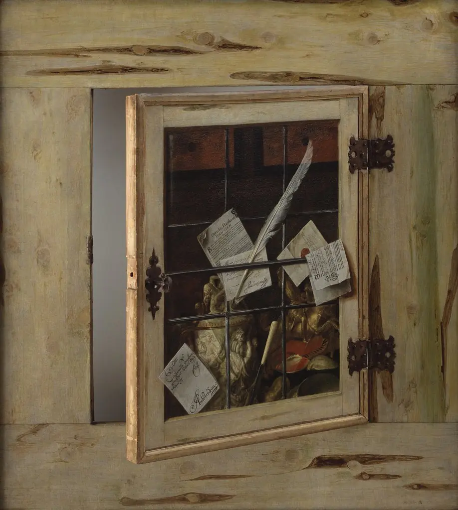 A Cabinet of Curiosities with an Ivory Tankard, by Cornelis Norbertus Gijsbrechts