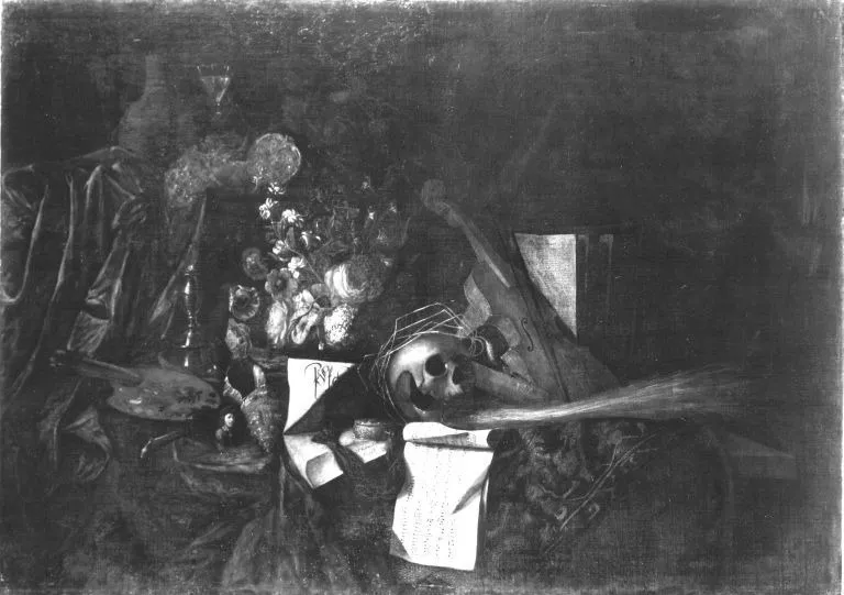 Still-life, by Cornelis Norbertus Gijsbrechts, oil, 1660