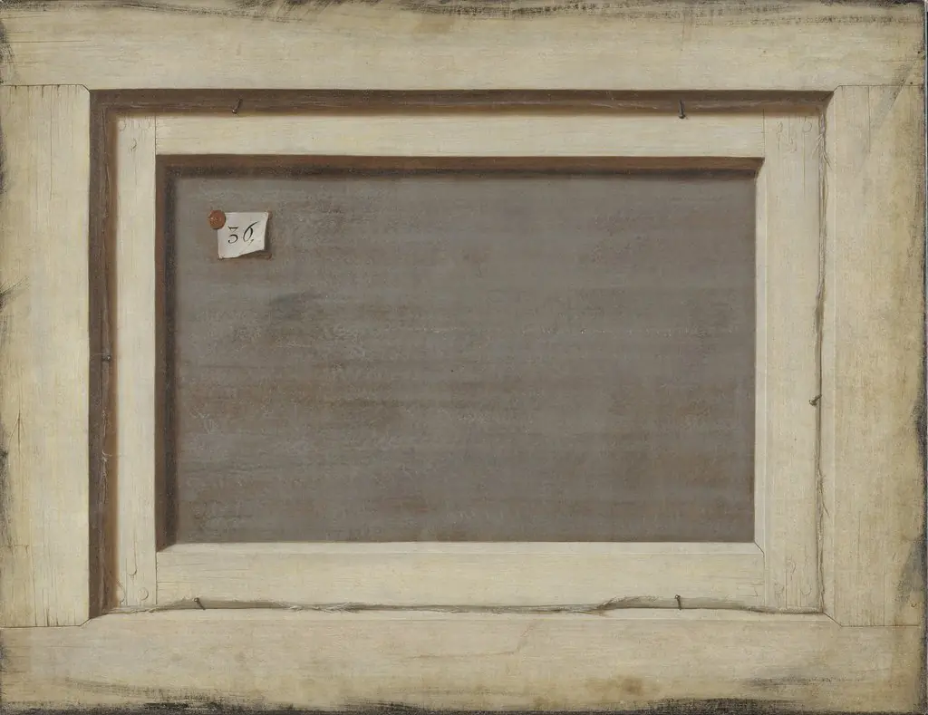 Trompe l'oeil. The reverse of a framed painting., by Cornelis Norbertus Gijsbrechts