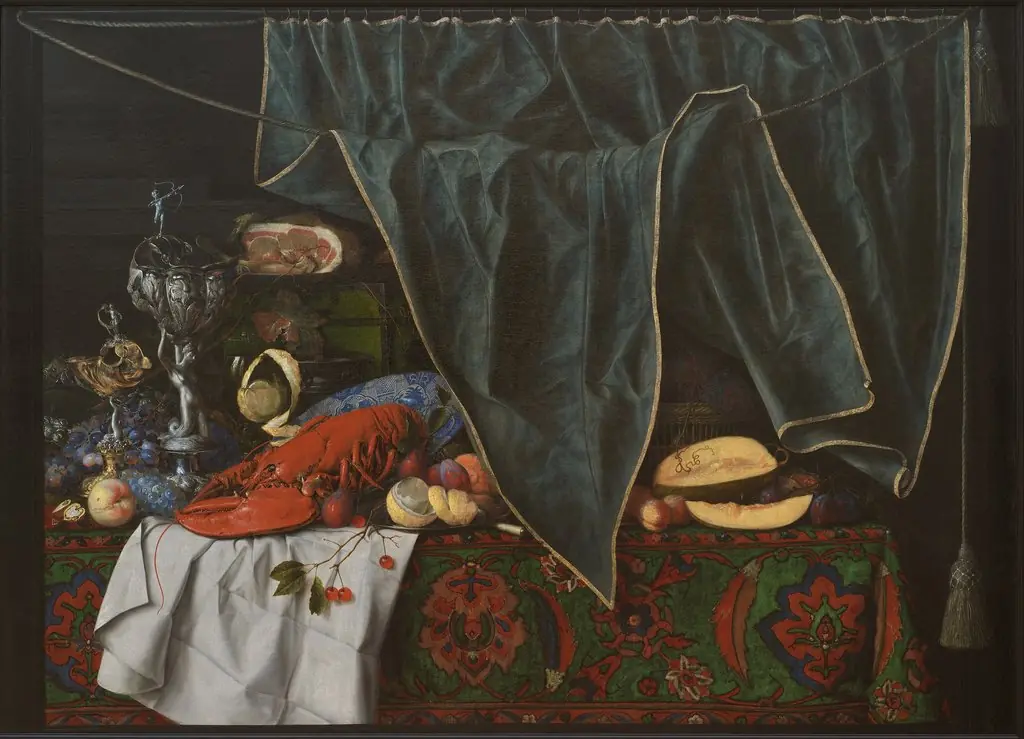 Trompe l'Oeil with Breakfast Piece and Goblets, by Cornelis Norbertus Gijsbrechts