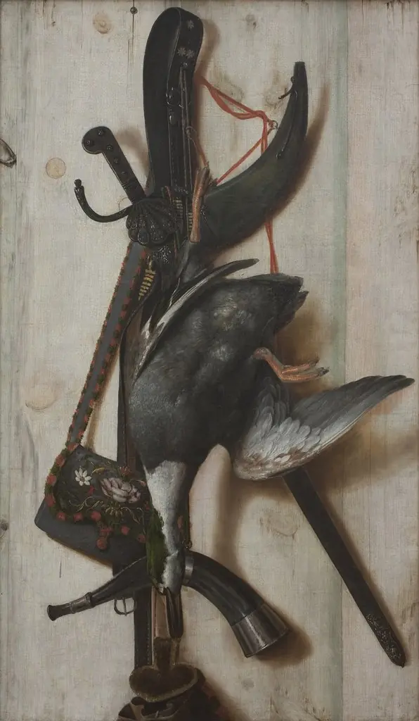 Trompe l'Oeil with Dead Duck and Hunting Implements, by Cornelis Norbertus Gijsbrechts