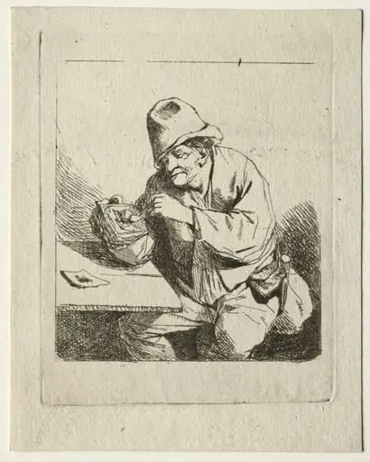 Peasant Lighting his Pipe, by Cornelis Pietersz Bega