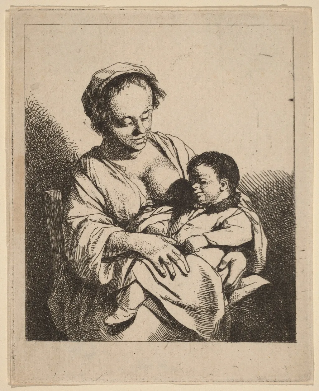 The Mother, by Cornelis Pietersz Bega, ink, 1648