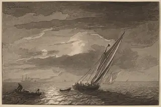 Seascape with Full Moon, by Cornelis Ploos van Amstel