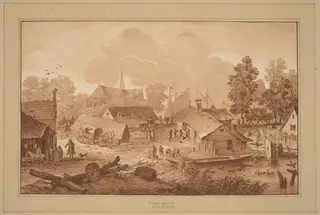 Village with Pond, by Cornelis Ploos van Amstel
