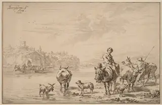 Woman Seated on a Mule, by Cornelis Ploos van Amstel