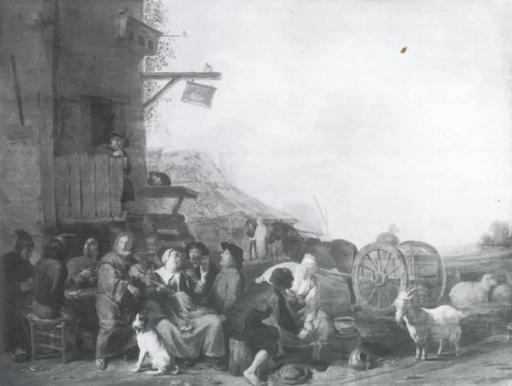 Drinking Company outside a Tavern, by Cornelis Saftleven