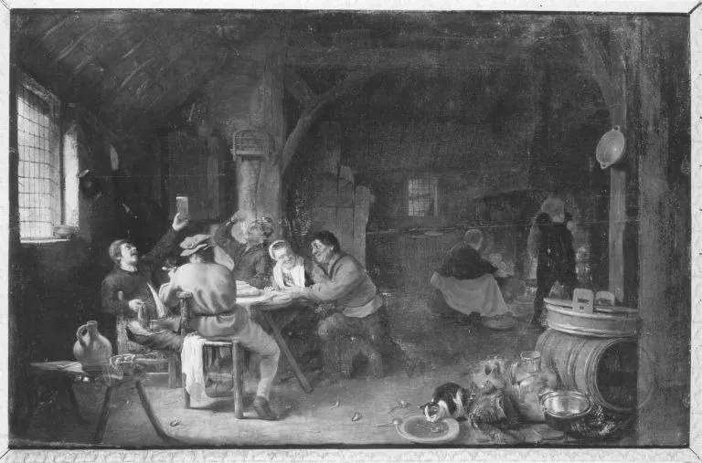 Zechende Bauern (zugeschrieben), by Cornelis Saftleven, unspecified, 1644