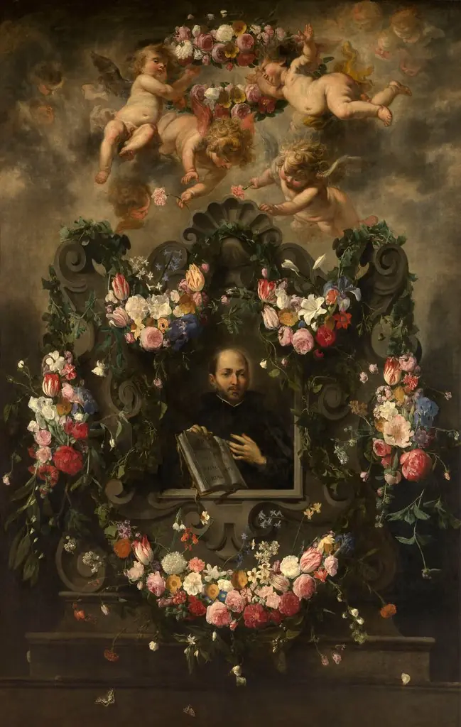 Saint Ignatius Surrounded by a Garland of Flowers, by Cornelis Schut
