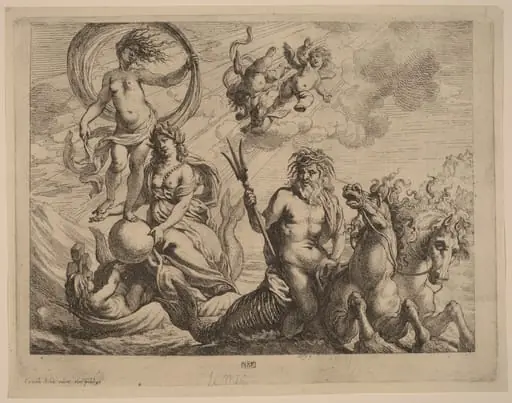 Neptune with Two Horses on the Sea, by Cornelis Schut I