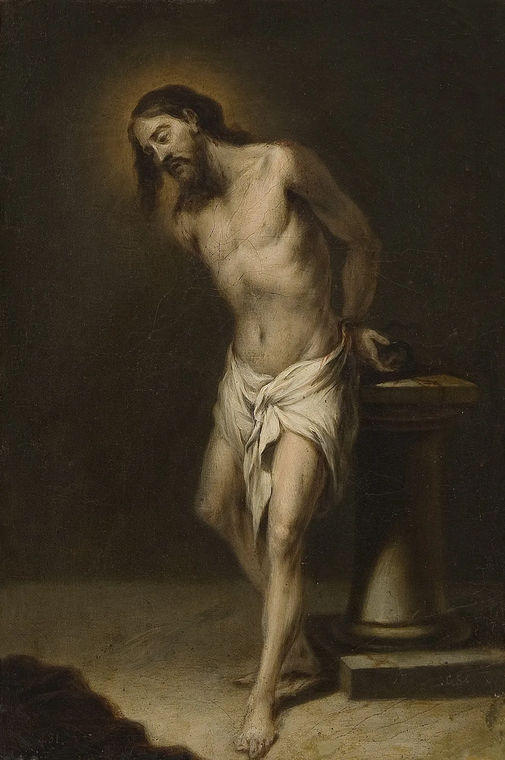 Christ at the column, by Cornelis Schut III, oil, 1665