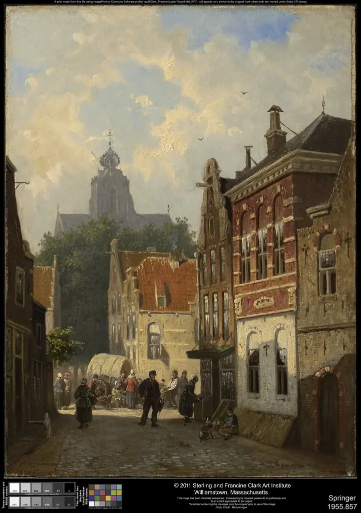 Dutch Street Scene, by Cornelis Springer