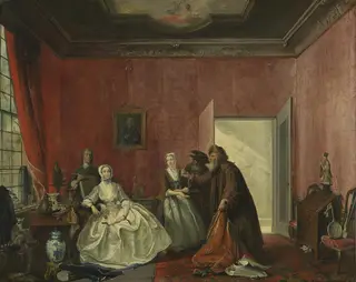The Spendthrift or the Wasteful Woman, act III, scene V, from the Play by Thomas Asselijn (Joanna and the Polish Jewish Traders), by Cornelis Troost, 1741