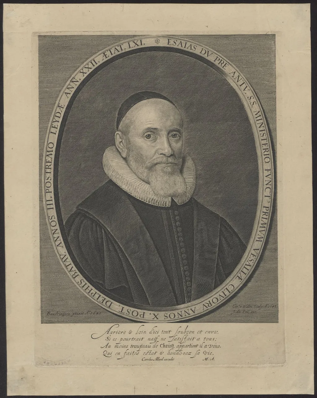 Portrait of Esaias du Pré, by Cornelis van, Dalen, unspecified, 1643