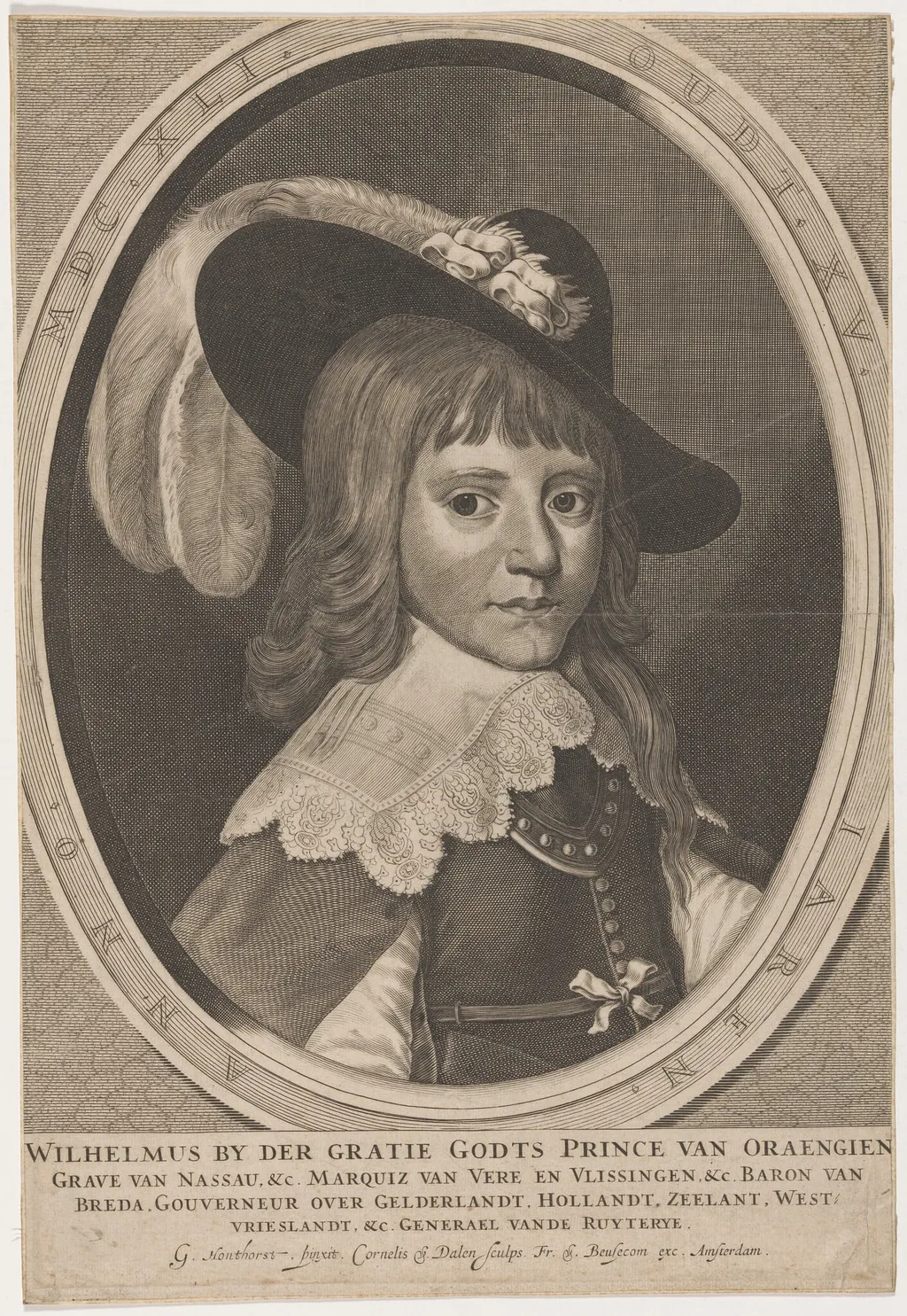 William of Orange, by Cornelis van Dalen I, ink, 1634