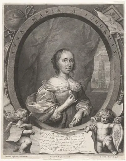 Anna Maria van Schurman, by Cornelis van Dalen the Younger