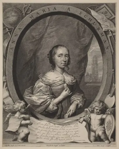 Anna Maria van Schurman, by Cornelis van Dalen the Younger