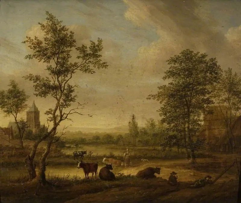 Landscape with figures, by Cornelis van der Meulen