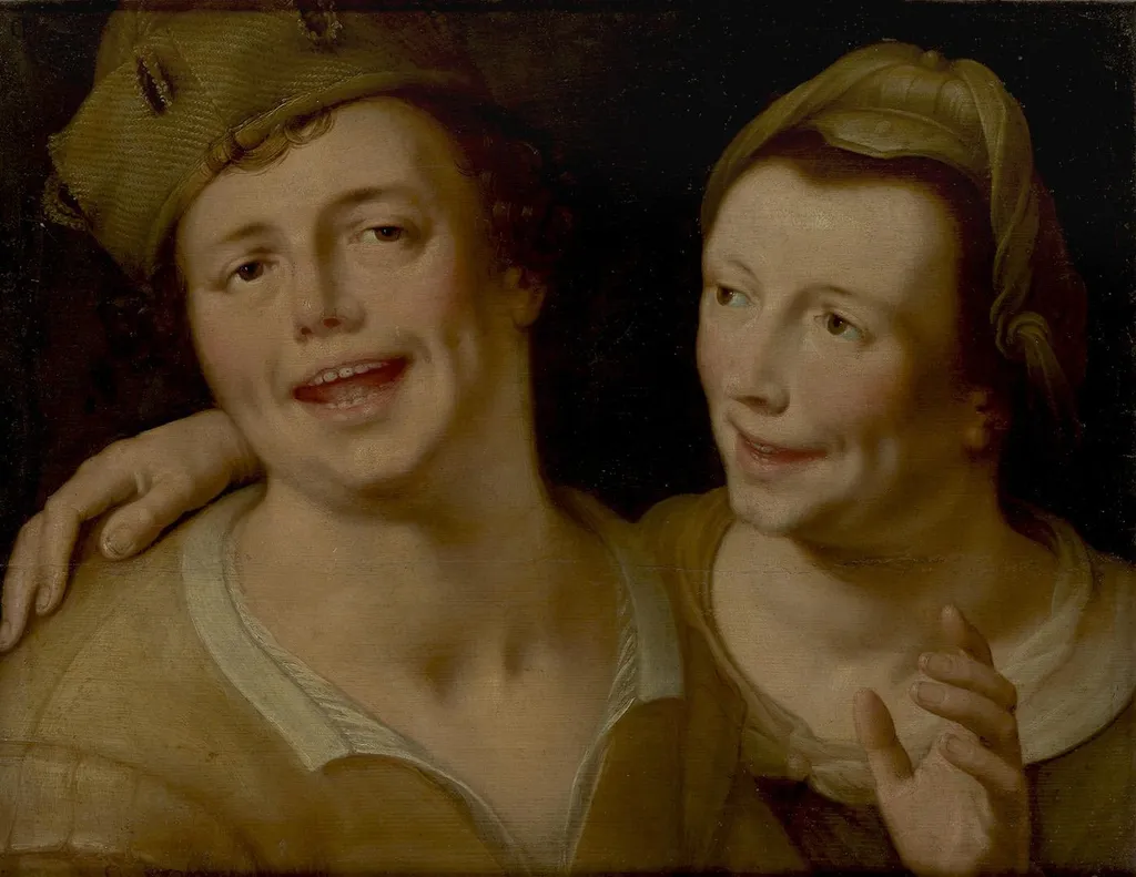 A Man and Woman Singing, by Cornelis van Haarlem, oil, 1620