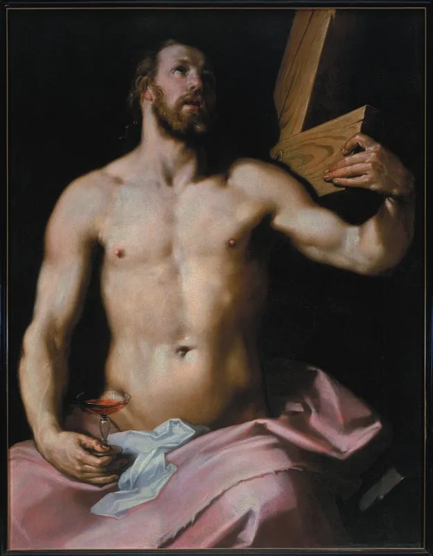 Christ with the cross and the chalice, by Cornelis van Haarlem, oil, 1596
