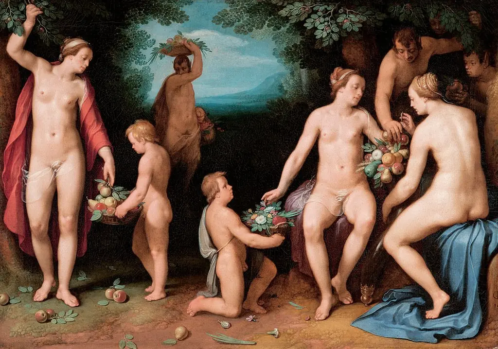 The Hesperides Filling the Cornucopia, by Cornelis van Haarlem