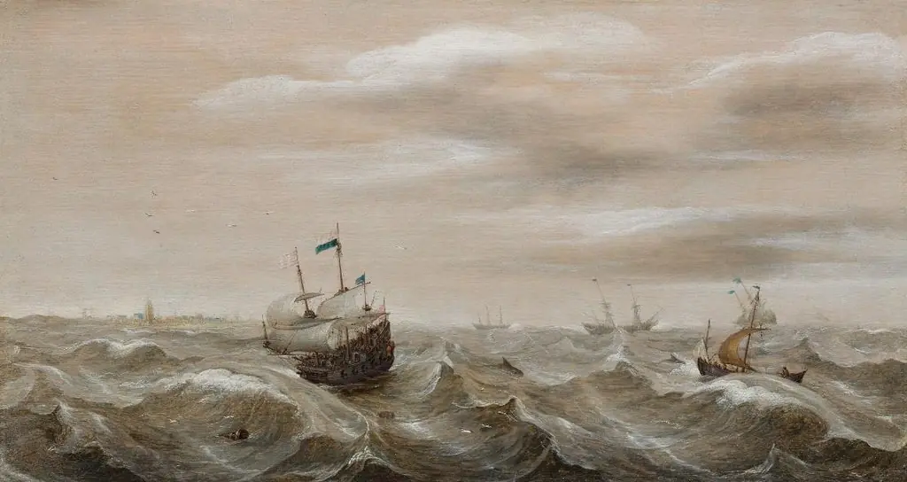 Schiffe in rauer See, by Cornelis Verbeeck